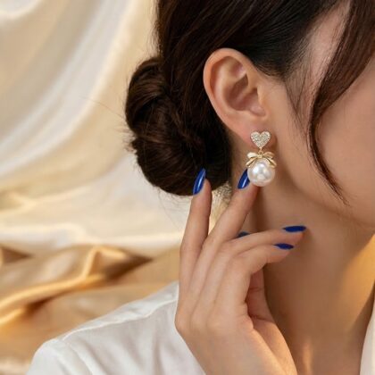 Cupid’s Pearl Charm Earrings