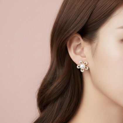 Radiant Pearl Bloom Studs