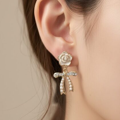 Vintage Rose Bow Drops