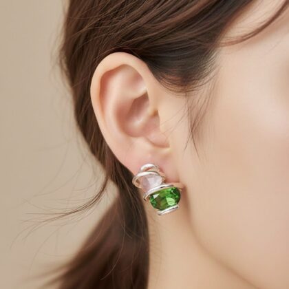 Emerald Orbit Studs